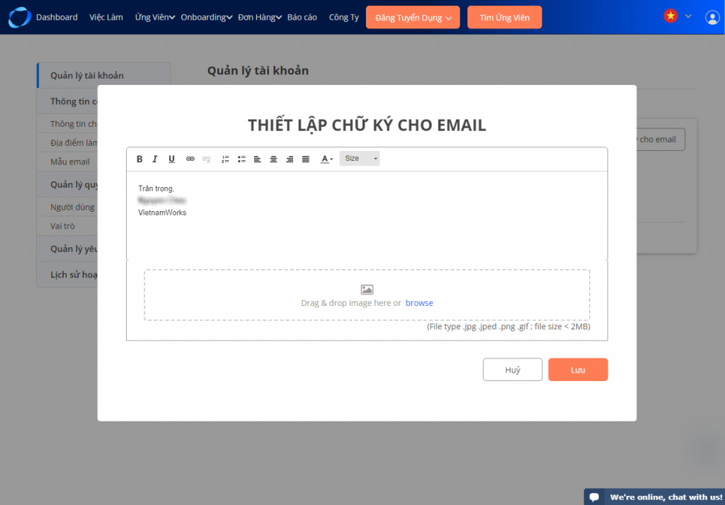 Cách tạo chữ ký email – Employer FAQ – Vietnamese